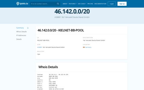 46.142.0.0/20 Netblock Details - 1&1 Versatel Deutschland ...
