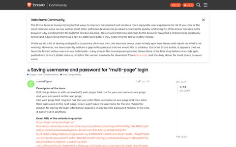 Saving username and password for "multi-page" login - Web ...