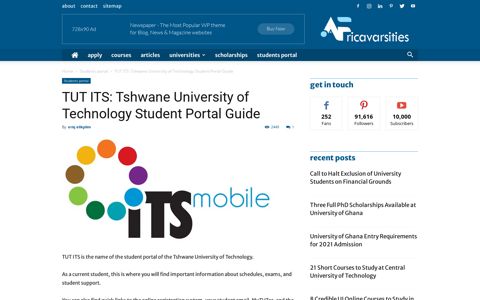 TUT ITS: Tshwane University of Technology Student Portal ...