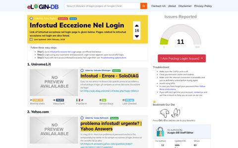 Infostud Eccezione Nel Login - A database full of login pages ...
