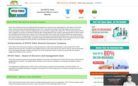 IFFCO Tokio Insurance in India | Renewal & Buy Online - GIBL.in