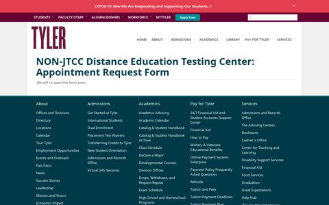 NON-JTCC Distance Education Testing Center: Appointment ...