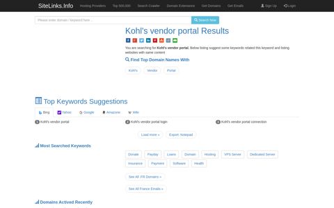 Kohl's vendor portal Results For Websites Listing - SiteLinks.Info