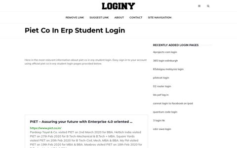 Piet Co In Erp Student Login ✔️ One Click Login - loginy.co.uk