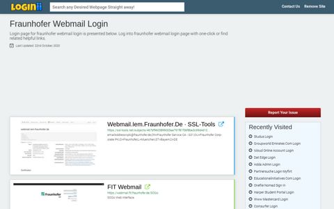 Fraunhofer Webmail Login | Accedi Fraunhofer Webmail