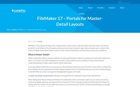 FileMaker 17 - Portals for Master-Detail Layouts - LuminFire
