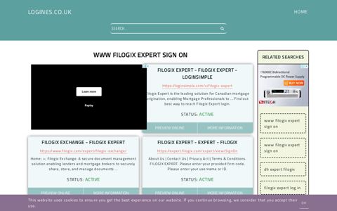 www filogix expert sign on - General Information about Login