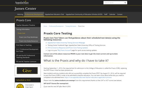 Praxis Core | James Center