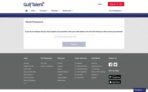 Reset password - GulfTalent