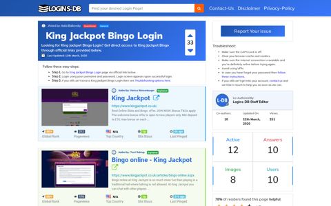 King Jackpot Bingo Login - Logins-DB