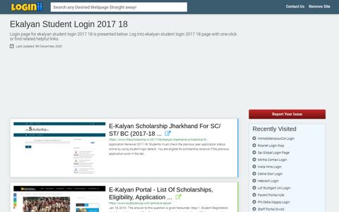 Ekalyan Student Login 2017 18 - Loginii.com
