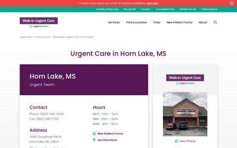Urgent Care in Horn Lake, MS - Urgent Team