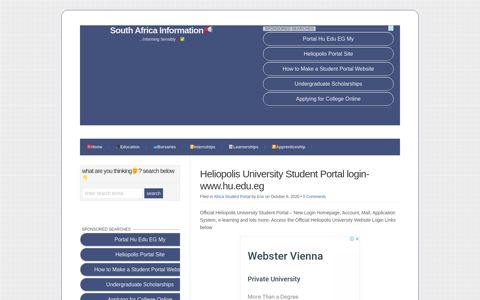 Heliopolis University Student Portal login-www.hu.edu.eg ...