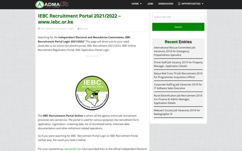 IEBC Recruitment Portal 2020/2021- www.iebc.or.ke - Admalic ...