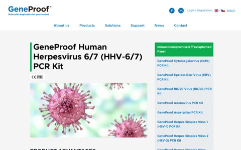 GeneProof Human Herpes Virus 6/7 (HHV-6/7) PCR