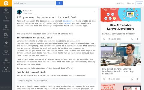 All you need to know about Laravel Dusk - Morioh