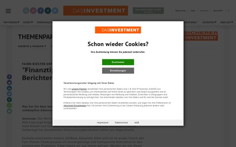 Fairr-Riester-Erfinder wehrt sich "Finanztip ist erst an uns ...