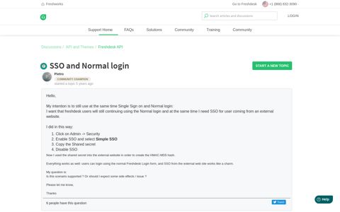 SSO and Normal login : Freshdesk