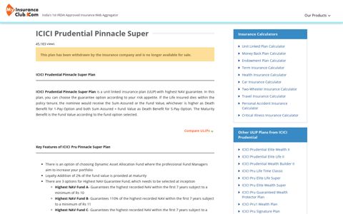 ICICI Prudential Pinnacle Super Plan - Review, Key Features ...