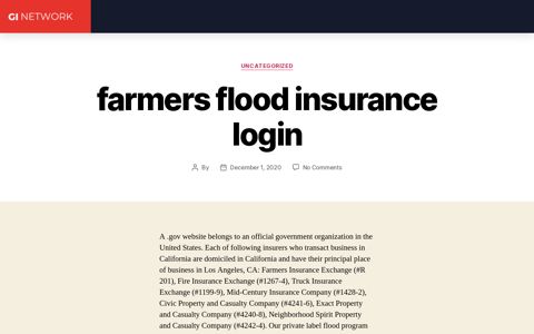 farmers flood insurance login - GI Network – Private members portal
