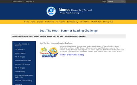 Beat The Heat - Summer Reading Challenge - Monee ...