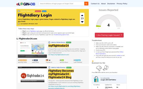Flightdiary Login - A database full of login pages from all over ...