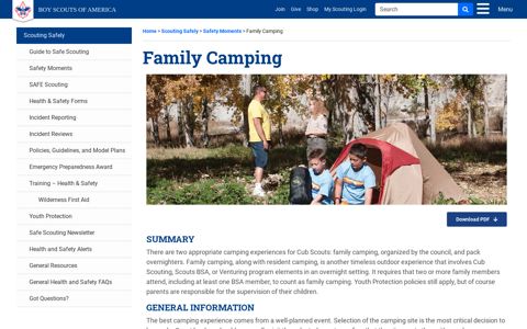 Family Camping | Boy Scouts of America