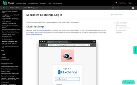 Microsoft Exchange Login - Getting Started - Nylas
