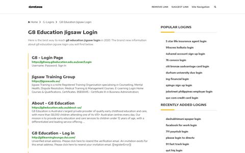 G8 Education Jigsaw Login ❤️ One Click Access - iLoveLogin