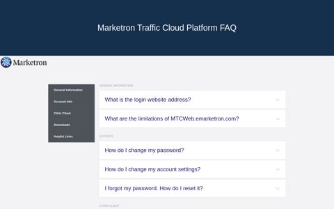 Marketron Traffic Cloud Platform FAQ