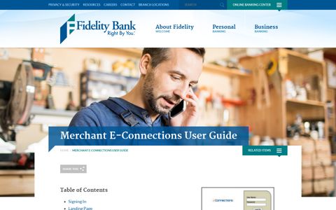 Merchant E-Connections User Guide - Fidelity Bank