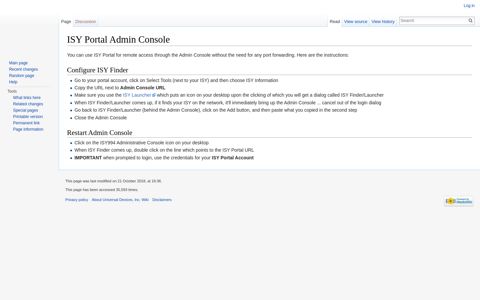 ISY Portal Admin Console - Universal Devices, Inc. Wiki