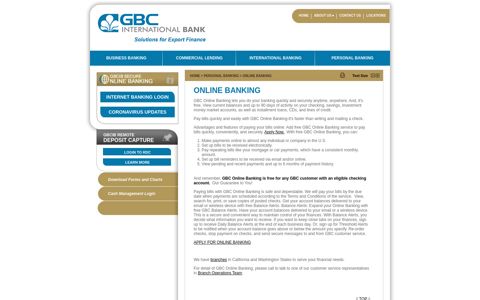 Online Banking - GBC International Bank