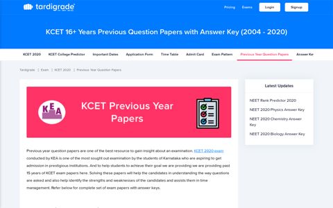 KCET 2020 | Download 15+ Previous Years Question Paper ...