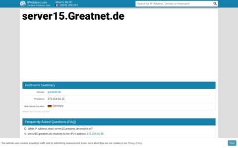 ▷ server15.Greatnet.de : Parallels Confixx - IPAddress.com