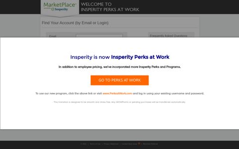 Find Your Account (by Email or Login) - Insperity Perks at Work