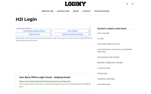 H2i Login ✔️ One Click Login - loginy.co.uk
