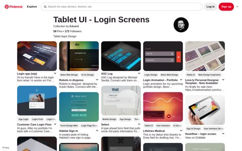 Tablet UI - Login Screens - Pinterest