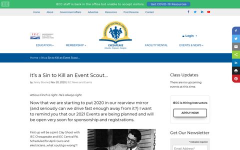 It's a Sin to Kill an Event Scout... - IEC Chesapeake