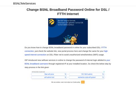 Change BSNL Broadband Password Online for DSL / FTTH ...