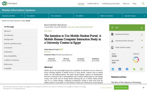 The Intention to Use Mobile Student Portal: A Mobile Human ...