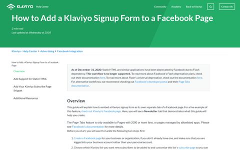 How to Add a Klaviyo Signup Form to a Facebook Page ...