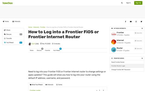 How to Log into a Frontier FiOS or Frontier Internet Router ...