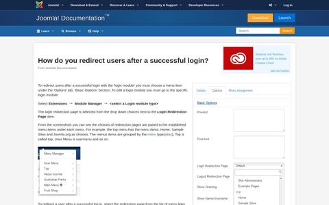 How do you redirect users after a successful login? - Joomla ...