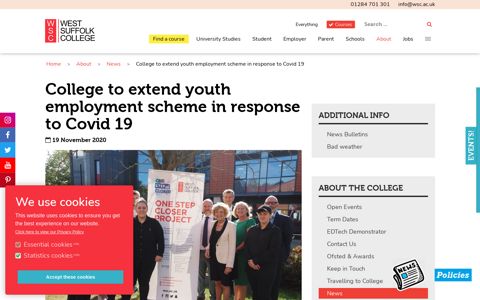 College to extend youth employment scheme in response to ...
