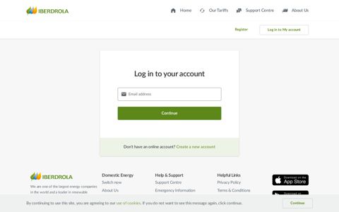 Log in to online account | Iberdrola Ireland | Gas and ...