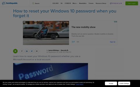 How to reset your Windows 10 password when you forget it ...