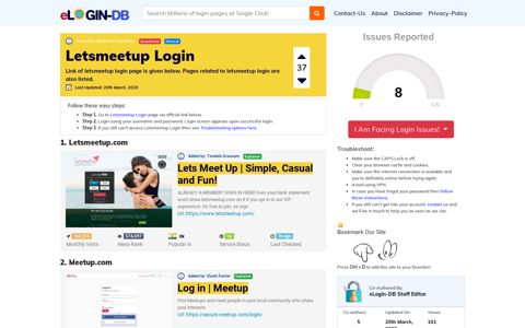 Letsmeetup Login - A database full of login pages from all ...
