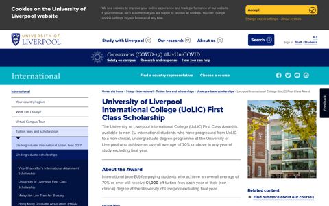 Liverpool International College (UoLIC) First Class Award ...