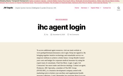 ihc agent login - JW Septic